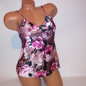Victoria Secret Camisole Top Sleepwear XS Mauve Pink Luxe Collection Floral Tank